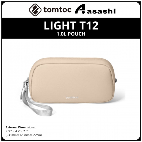 Tomtoc T12S1K3 Light T12 Electronics Accessories Pouch - 1L (Natural Sand)