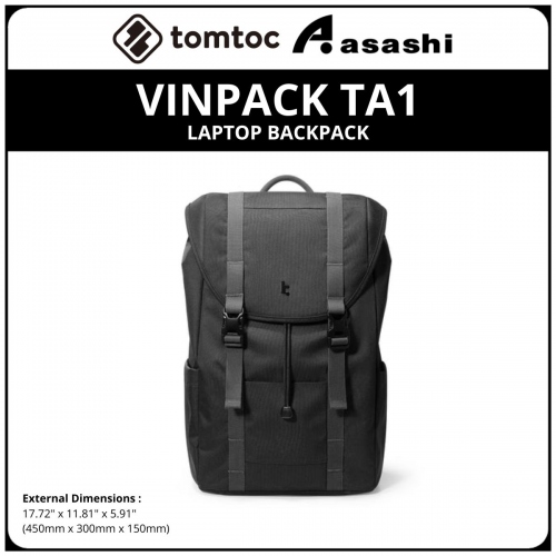 Tomtoc TA1M1D2 (Black) VINPACK TA1 Laptop Backpack