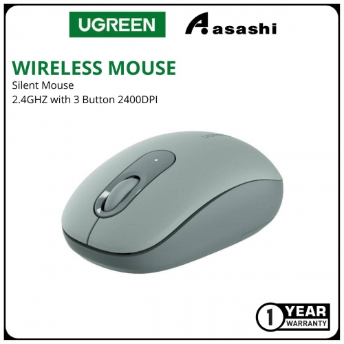 UGREEN WIRELESS SILENT MOUSE MU105 2.4G 3 BUTTON & 2400DPI (Green)