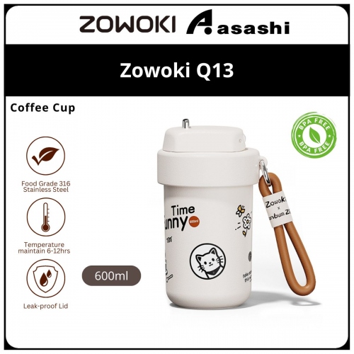 Zowoki Q13-600ml Ceramic Coffee Cup - White XMG