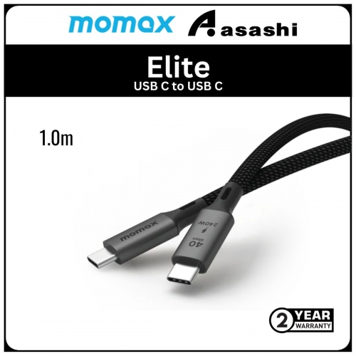 Momax Elite USB-C to USB-C Braided Cable 240W/40Gbps/8K/60Hz - 1m (2Y)