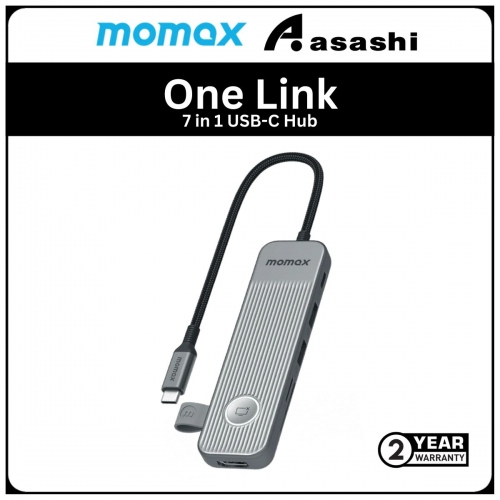 Momax One Link 7 in 1 mutil-function USB-C Hub - SpaceGrey (2Y)