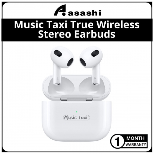 Music Taxi True Wireless Stereo Earbuds - White (1 Month Warranty)