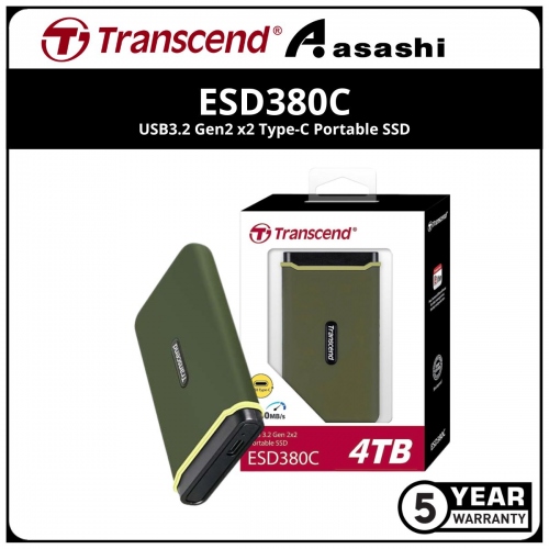 Transcend ESD380C 4TB USB3.2 Gen2 x2 Type-C Portable SSD - TS4TESD380C (Up to 2000MB/s Read Speed,2000MB/s Write Speed)