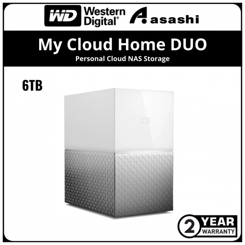 WD My Cloud Home DUO 6TB NAS Storage (WDBMUT0060JWT-SESN)