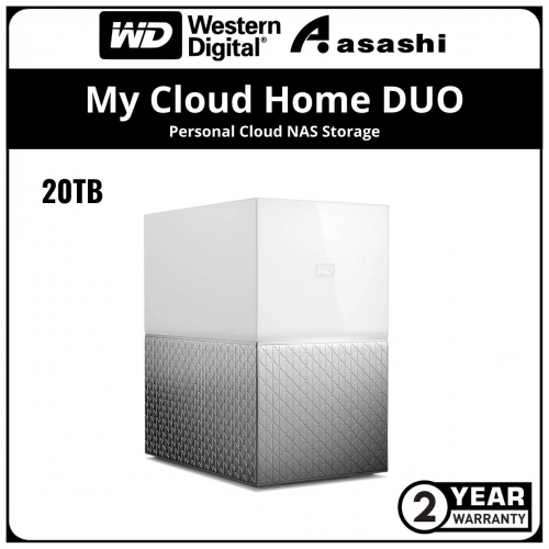 WD My Cloud Home DUO 20TB NAS Storage (WDBMUT0200JWT-SESN)