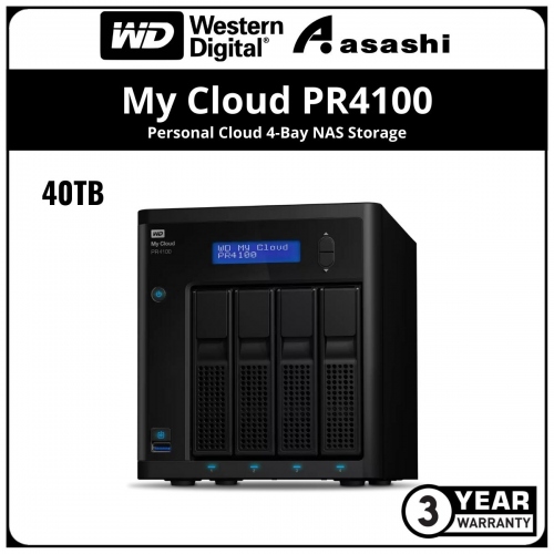 WD My Cloud PR4100 40TB 4-Bay NAS Storage (WDBNFA0400KBK-SESN)