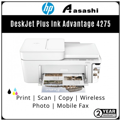 HP DeskJet Plus Ink Advantage 4275 Print,Scan,Copy,Wireless, Photo, Mobile Fax Printer (Online Warranty Registration 2 Yrs)