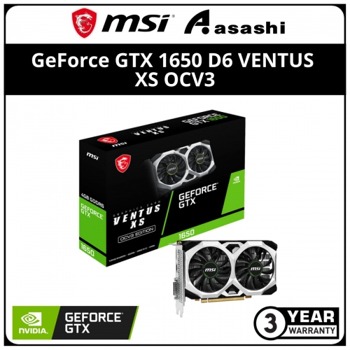 MSI GeForce GTX 1650 D6 VENTUS XS OCV3 4GB GDDR6 Graphic Card