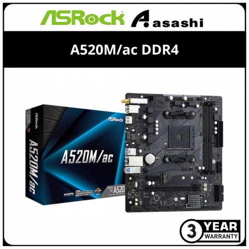ASRock A520M/ac DDR4 (AM4) mATX Motherboard