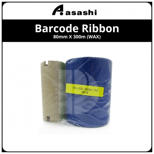 Barcode Ribbon 80mm X 300m (WAX)