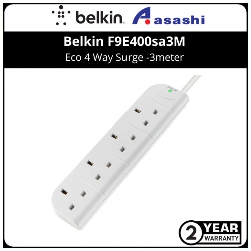 Belkin F9E400sa3M Eco 4 Way Surge -3meter