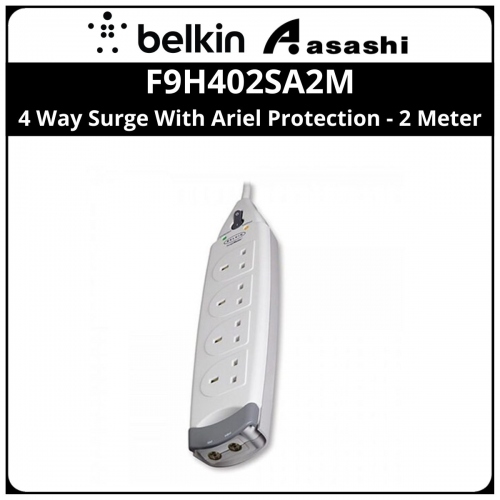 Belkin F9H402SA2M-MY 4 Way Surge With Ariel Protection - 2 Meter