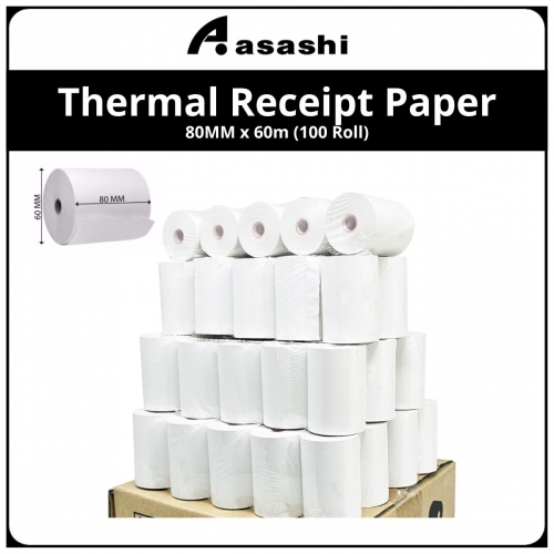 Thermal Receipt Paper 80MM X 60MM X 12MM(100 Roll)