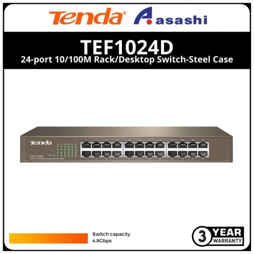 Tenda TEF1024D 24-port 10/100M Rack/Desktop Switch-Steel Case