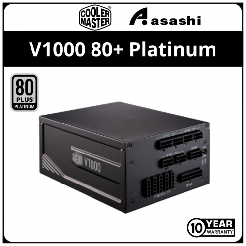 Cooler Master V1000 80+ Platinum Full Modular Power Supply — 10 Years Warranty