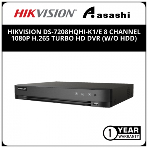 Hikvision DS-7208HQHI-K1/E 8 Channel 1080P H.265 Turbo HD DVR (W/O HDD)