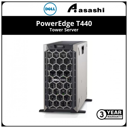 Dell PowerEdge T440-4208-8-8G-600-750-3Y4H Tower Server (Xeon Silver 4208/8GB DDR4/600GB 10K SAS/PERC H750/DVDRW/3Yrs NBD)