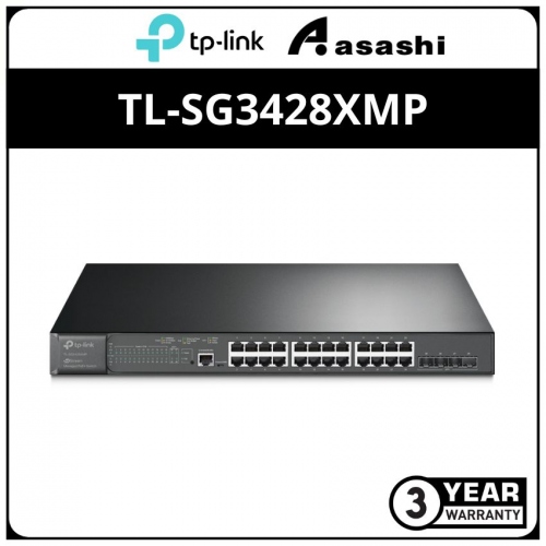 Tp-Link TL-SG3428XMP JetStream 24 Port and 4 Port 10GE SFP+ L2+ Managed Switch with 24 Port PoE+