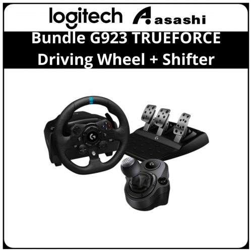 BUNDLE PROMO - Logitech G923 TRUEFORCE Driving Wheel + Driving Force Shifter 941-000164 941-000132