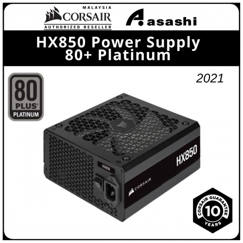 Corsair HX850 2021 Power Supply - 80+ Platinum, Fully Modular, 10 Years Warranty