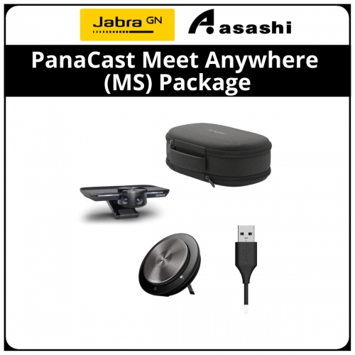 Jabra PanaCast Meet Anywhere (MS)
Package: Panacast, Jabra Speak 750, 1m USB-A to C Cable, Travel Case