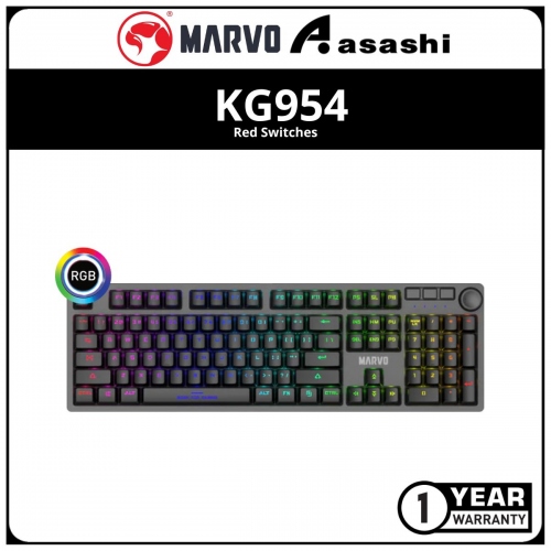 Marvo KG954 Detachable USB-C Mechanical Keyboard- Red Switches (1 Year Limited Hardware Warranty)