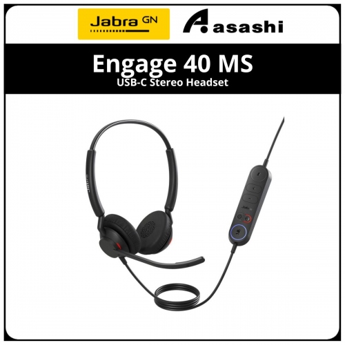 Jabra Engage 40 MS - (Inline Link) USB-C Stereo Headset