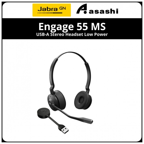 Jabra Engage 55 MS USB-A Stereo Headset, Low Power