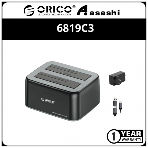ORICO 6819C3 1-Bay 2.5/3.5 USB3.2 Type-C 10Gbps HDD Docking Station - 1Y