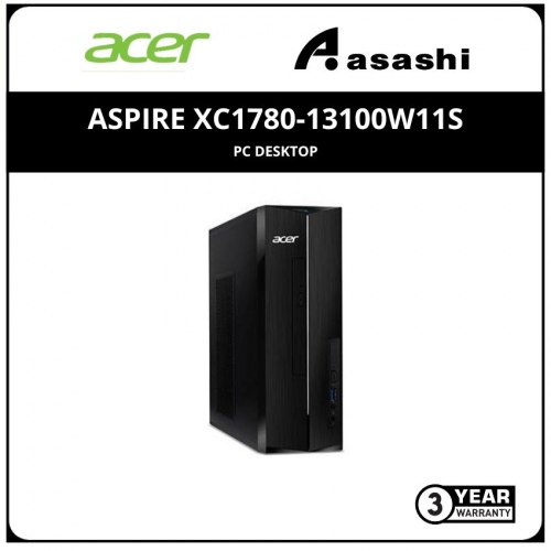 Acer Aspire XC1780-13100W11S PC Desktop(Intel Core i3-13100/8GD4/512GB SSD/Intel UHD Graphic/Wifi+BT/Wired KB & Mouse/Office Home & Student/Win11Home/3years)