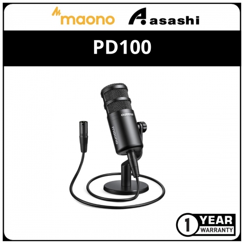 Maono PD100 Podcast Dynamic XLR Microphone (1 yrs Limited Hardware Warranty)