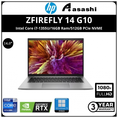 HP ZFly 14 G10 Commercial Notebook-8D0B2PA-(Intel Core i7-1355U/16GB Ram/512GB PCIe NVME/14