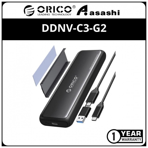Orico DDNV-C3-G2 NVME M.2 | M.2 SATA USB3.1 Gen2 10Gbps SSD Enclosure - 1Y