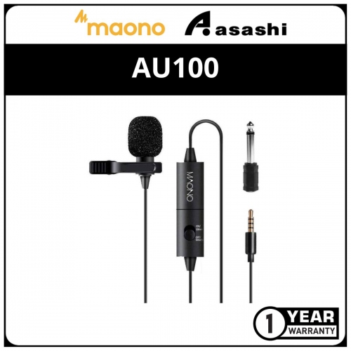 Maono AU100 Lavaller Microphone (1 yrs Limited Hardware Warranty)