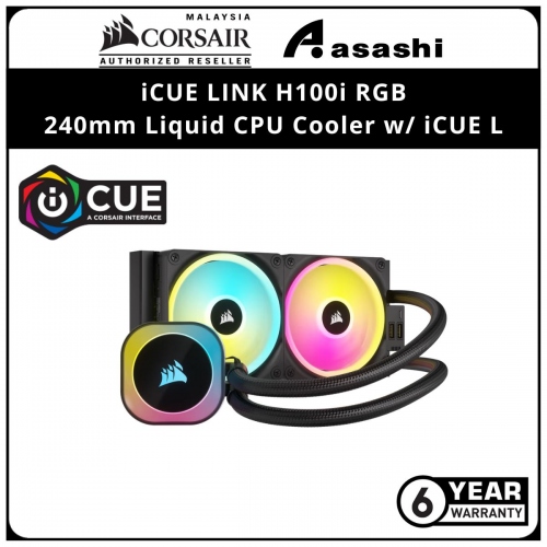 Corsair iCUE LINK H100i RGB (Black) 360mm Liquid CPU Cooler w/ iCUE LINK System Hub
