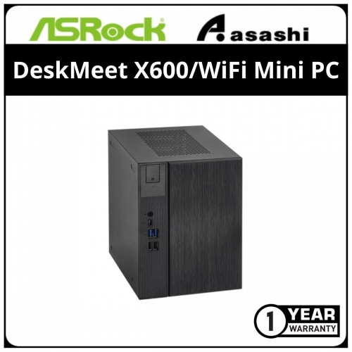 ASRock DeskMeet X600/WiFi Mini PC - (AMD AM5 /4x DDR5 slot (Max.256GB)/2x M.2/2x SATA/Wifi AX+BT/DP+HDMI/500W Bronze) MB 3Y, PSU 1Y)