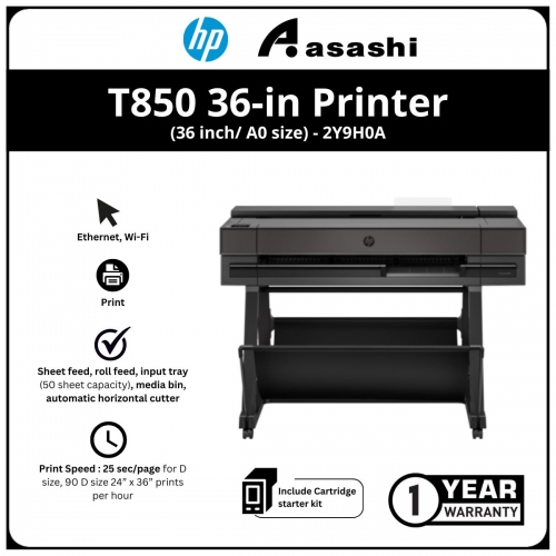 HP DesignJet T850 36-in Printer (36 inch/ A0 size)