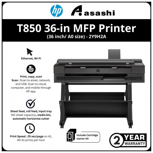 HP DesignJet T850 36-in MFP Printer (36 inch/ A0 size)
