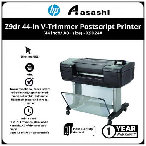 HP DesignJet Z9dr 44-in V-Trimmer Postscript® Printer (44 inch/ A0+ size)