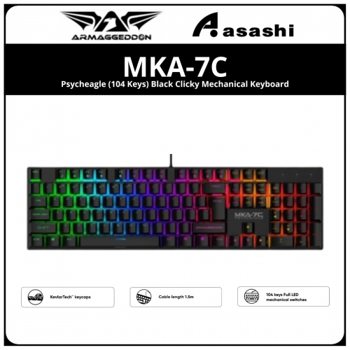 Armaggeddon MKA-7C Psycheagle (104 Keys) Black Clicky Mechanical Keyboard