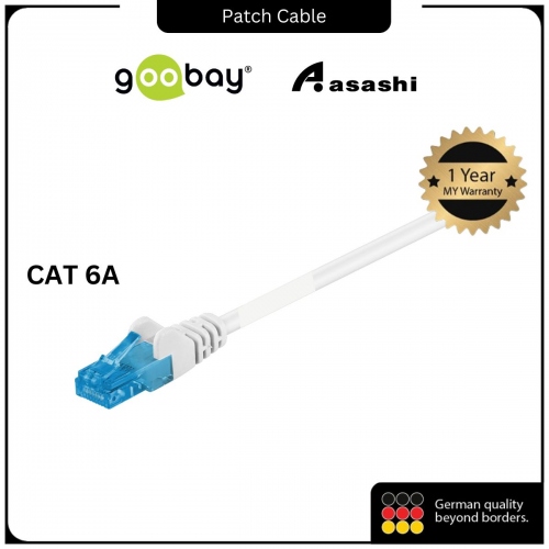 Goobay CAT 6A U/UTP CU LSZH Patch Cable - white 1M 59824