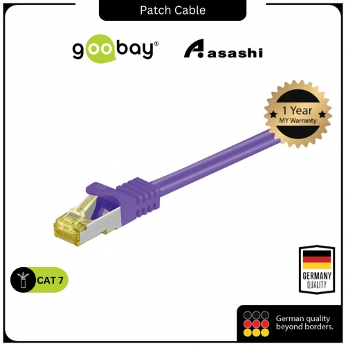GOOBAY CAT 7 S/FTP PIMF RJ45 LSZH Patch Cable - Purple 0.5M 91582