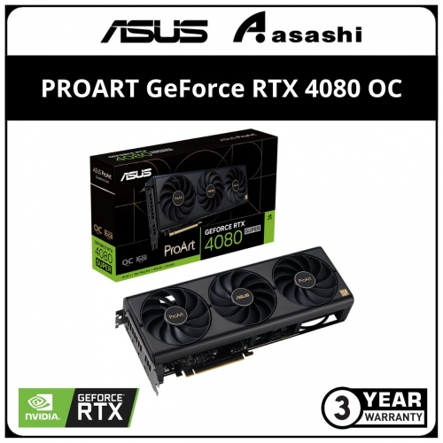 ASUS PROART GeForce RTX 4080 OC 16GB GDDR6 Graphic Card (PROART-RTX4080-O16G)