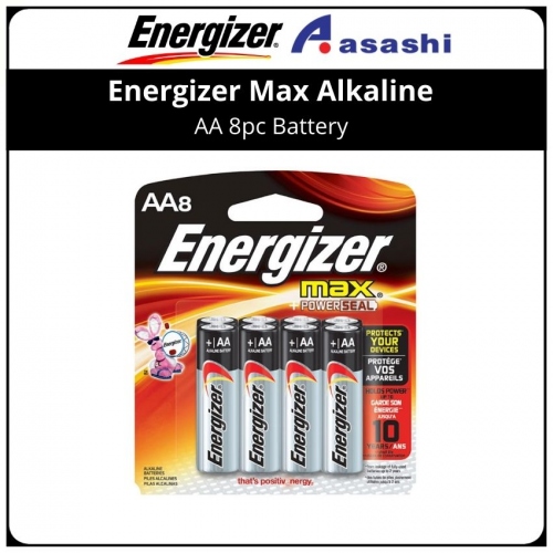 Energizer Max Alkaline AA 8pc Battery 
(E91BP8M)