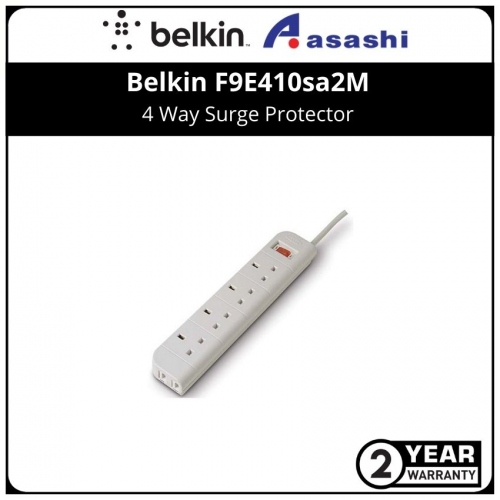Belkin F9E410sa2M 4 Way Surge Protector with Tel Protection-13,00 Amp Max Spike Current