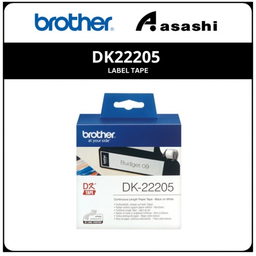 BROTHER DK22205 CONTINUOUS LENGTH PAPER TAPE 62mm x 30.48m