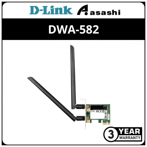 D-Link DWA-582 Wireless AC1200 Dual Band PCIe Desktop Adapter