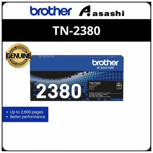 Brother TN-2380 Black Toner Cartridge (2.600 Pages)