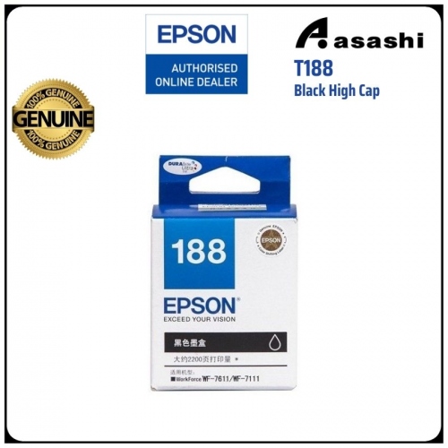 Epson T188 C13T188190 Black High Cap WF7111/7611